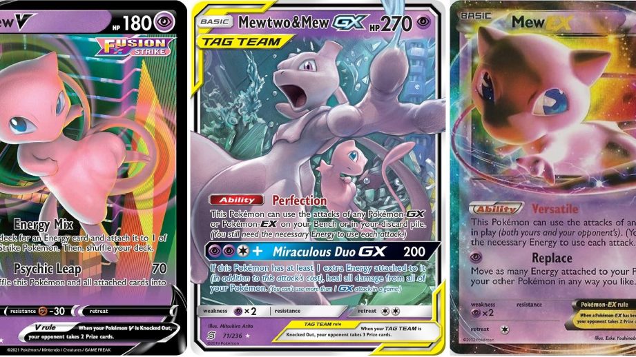 Mew cards from Pokemon TCG