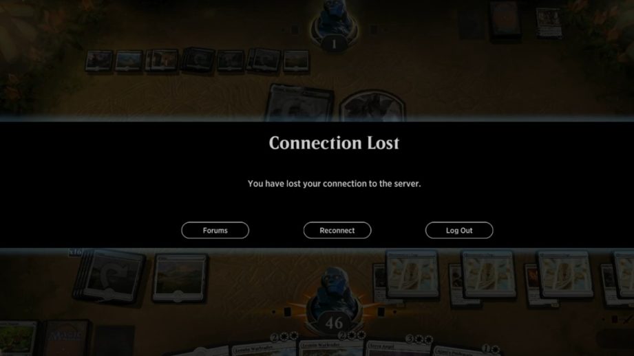mtg arena connection lost screen