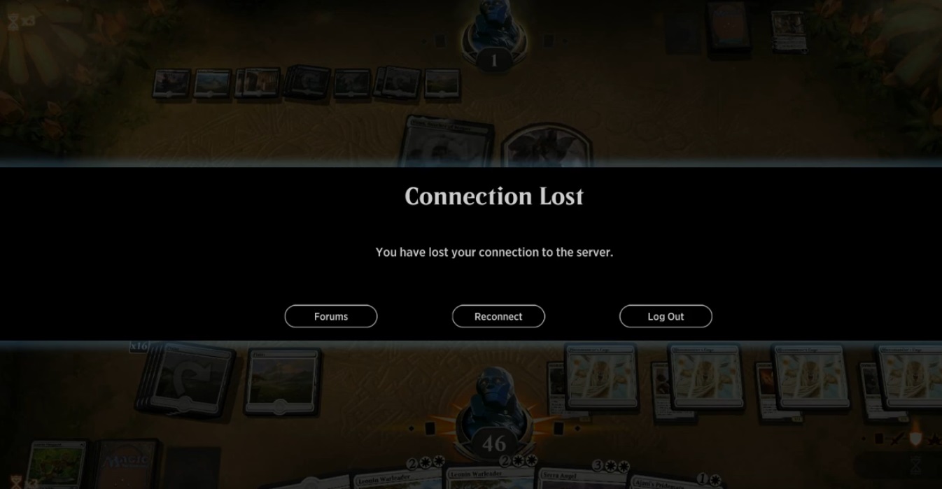 mtg arena connection lost screen