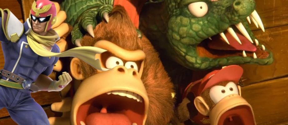 Donkey Kong, Diddy Kong, King K. Rool and Captain Falcon