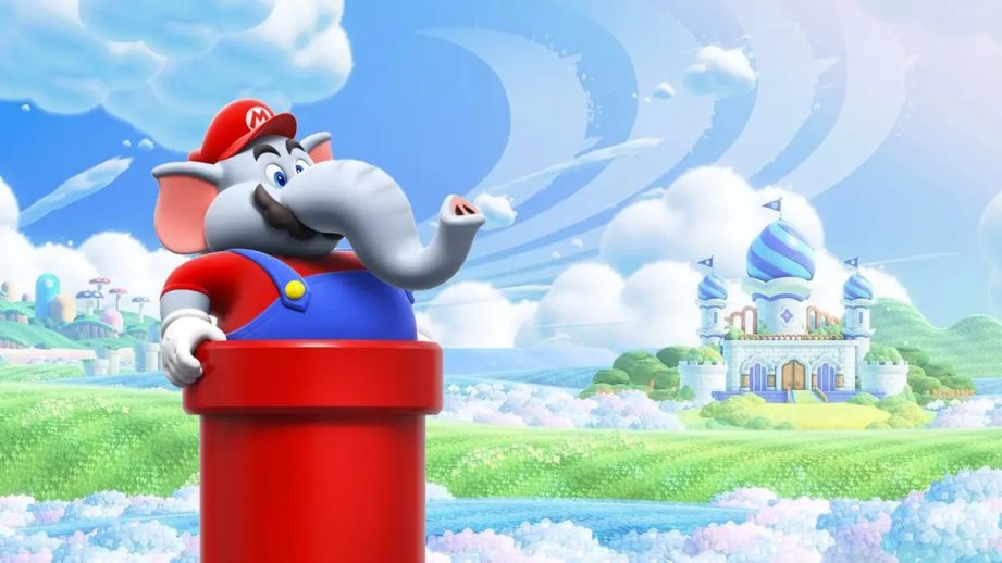 The elephant version of Mario in Super Mario Bros. Wonder.