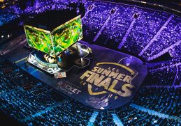 drone shot of LCS finals league of legends esports