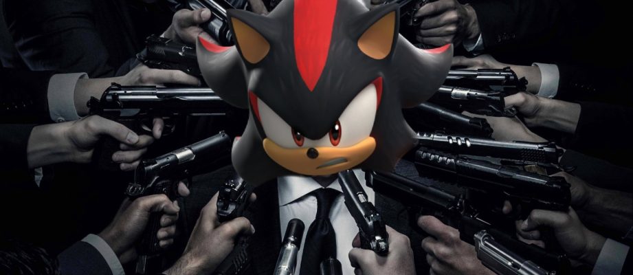 shadow the hedgehog edited to look like John Wick