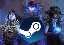 Path of Exile art with Steam logo overlayed