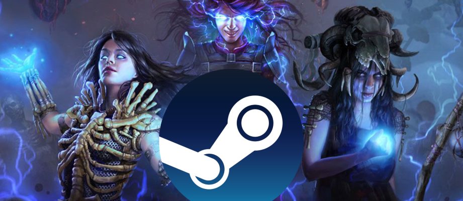 Path of Exile art with Steam logo overlayed