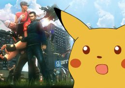 shocked pikachu over gmod screenshot