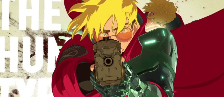 Vash pointing gun towards the viewer