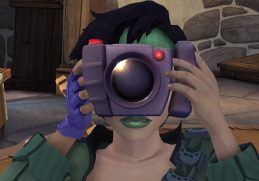 Jade, the protagonist of Beyond good and evil holds a camera