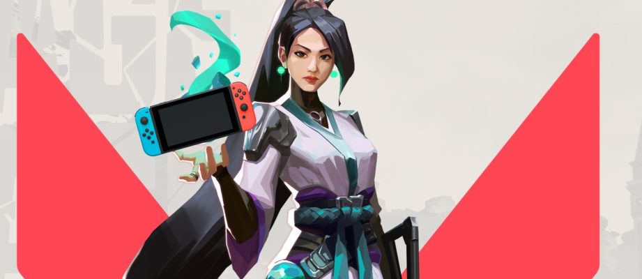 A Valorant character Sage holds a Nintendo Switch