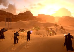 Image shows Helldivers 2 players attacking an alien armada