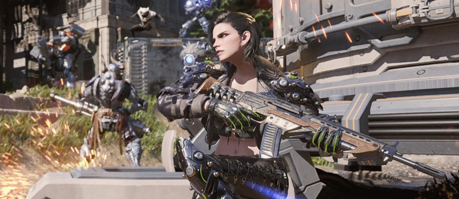 A character from The First Descendent poses with a gun