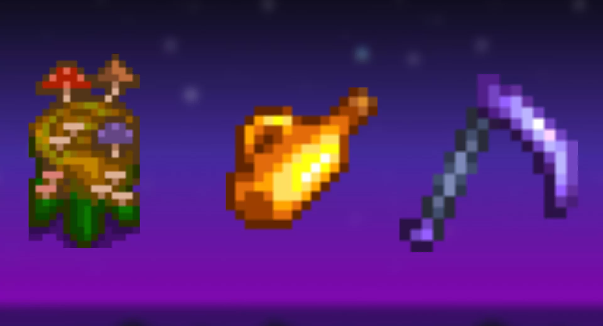 Stardew Valley Mushroom Log, Mead and Iridium Scythe