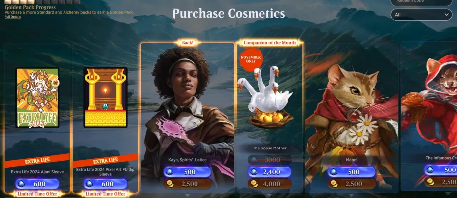 mtg arena cosmetics store