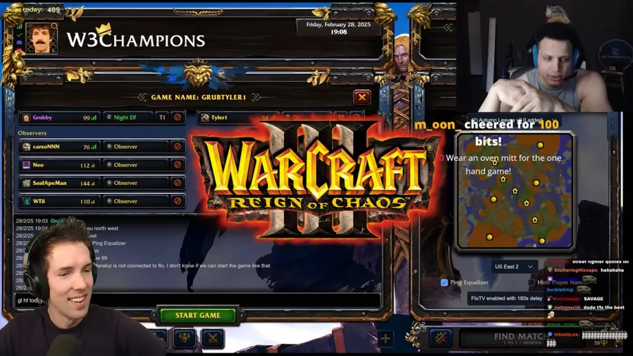 Tyler1 and Grubby in Warcraft 3