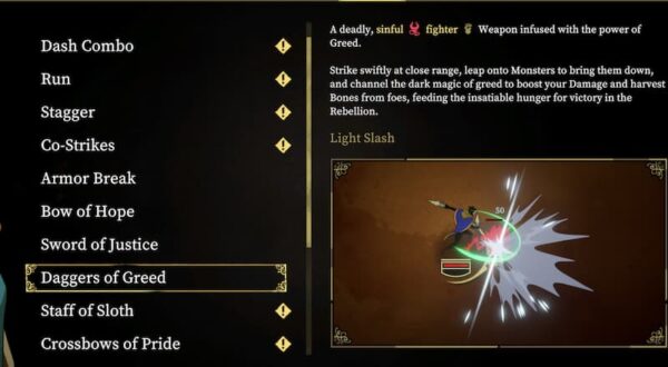 Daggers of Greed in 33 Immortals