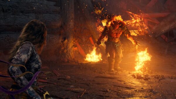 Faye fighting Begtse in God of War Laufey's trailer