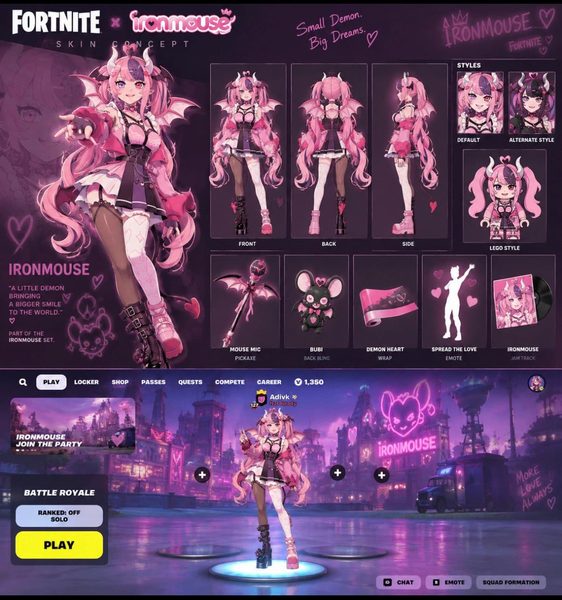 Ironmouse Fortnite Skin